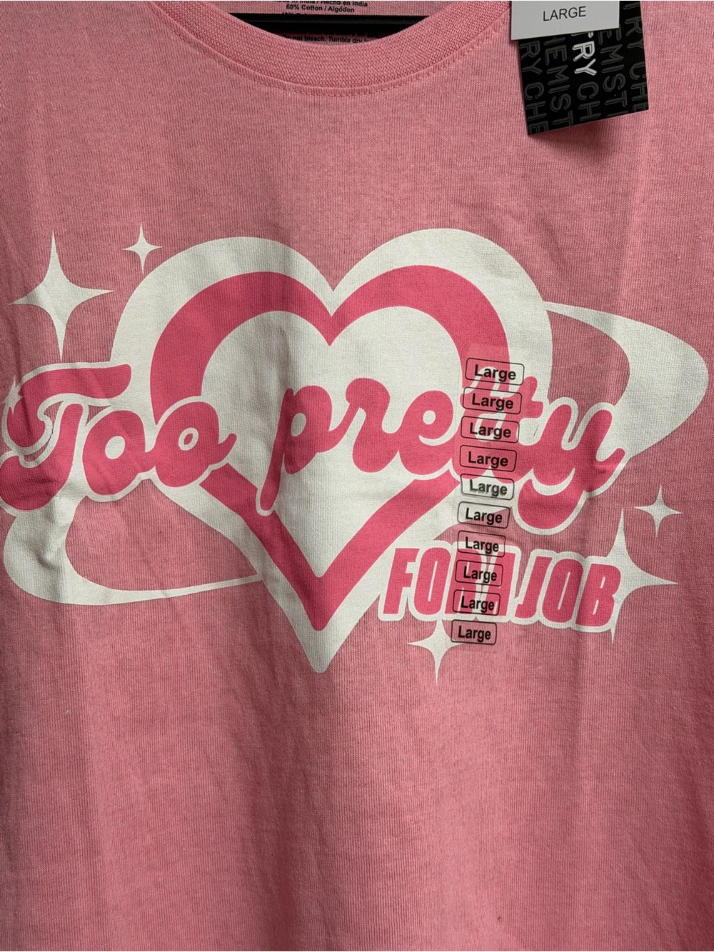 Chemistry Pink Graphic 'Too Pretty' Short Sleeve Tee